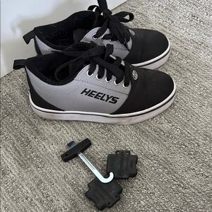Heelys Black and Gray Sneakers with Classic Design size 2 youth
